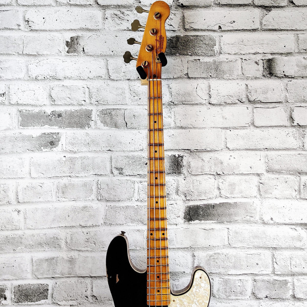Fender Custom Shop Master Built Precision Bass Journeyman Relic, Black Top/Tobacco Back and Sides