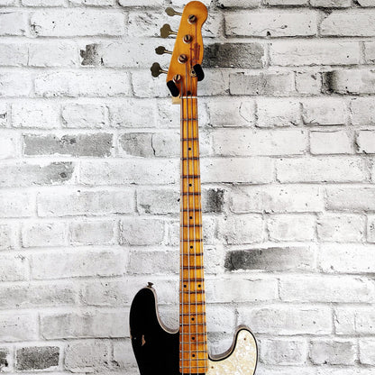 Fender Custom Shop Master Built Precision Bass Journeyman Relic, Black Top/Tobacco Back and Sides