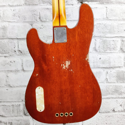 Fender Custom Shop Master Built Precision Bass Journeyman Relic, Black Top/Tobacco Back and Sides
