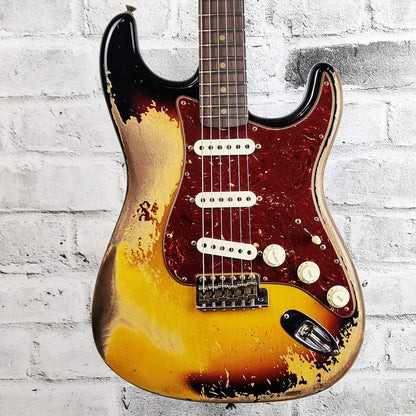 Fender Custom Shop  Limited Edition Roasted '61 Strat Super Heavy Relic, Flat-Lam Rosewood Fingerboard, Aged 3-Color Sunburst