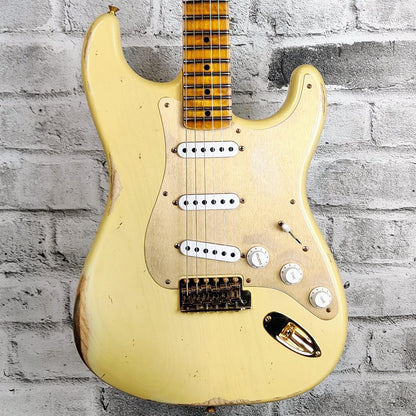 Fender Custom Shop Limited Edition '55 Bone Tone Strat Relic, 2A Flame Maple Fingerboard, Aged Honey Blonde with Gold Hardware