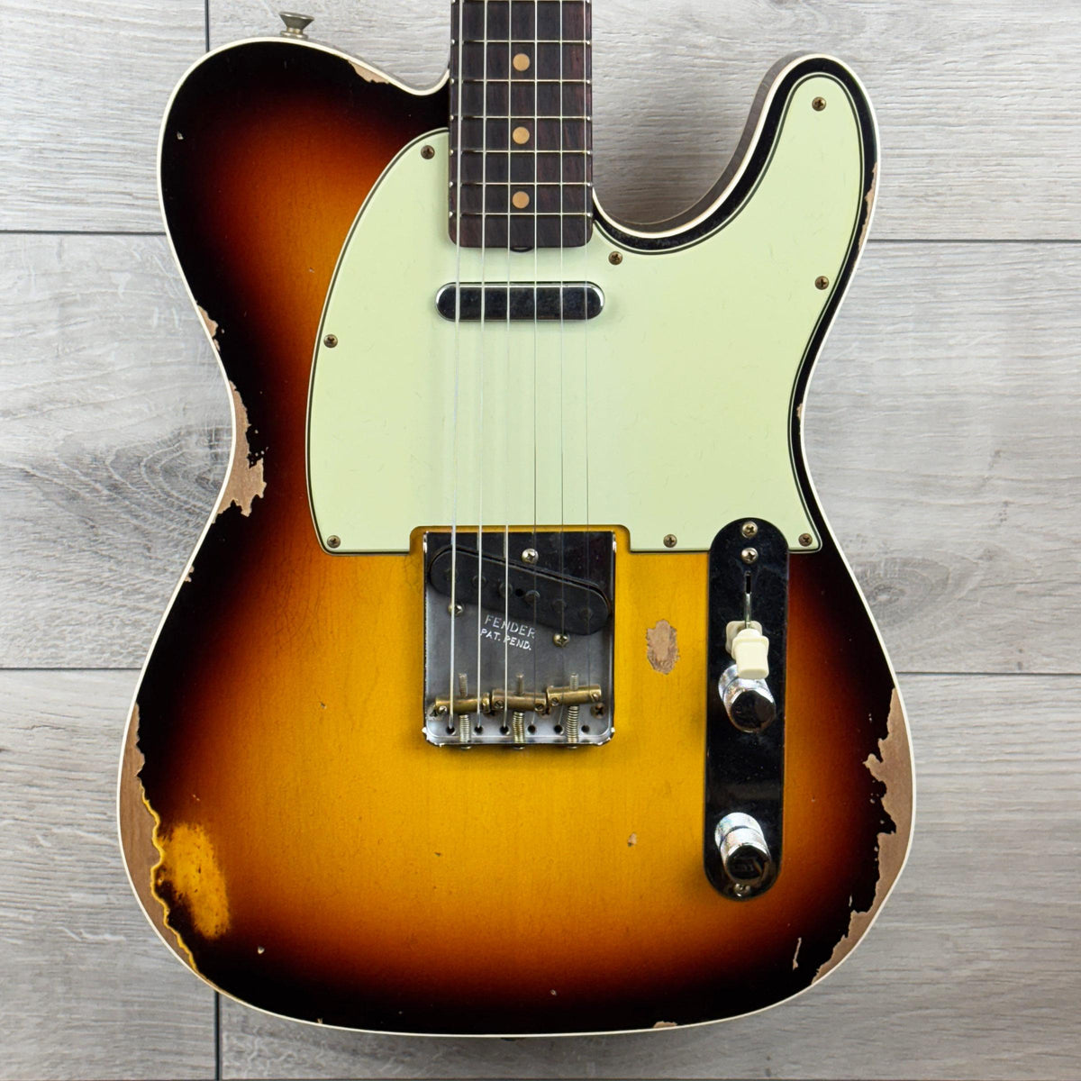 FENDER Custom Shop 1960 Telecaster Custom Heavy Relic, 3A Rosewood Fingerboard, Super Faded Aged Chocolate 3-Color Sunburst