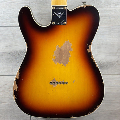 FENDER Custom Shop 1960 Telecaster Custom Heavy Relic, 3A Rosewood Fingerboard, Super Faded Aged Chocolate 3-Color Sunburst