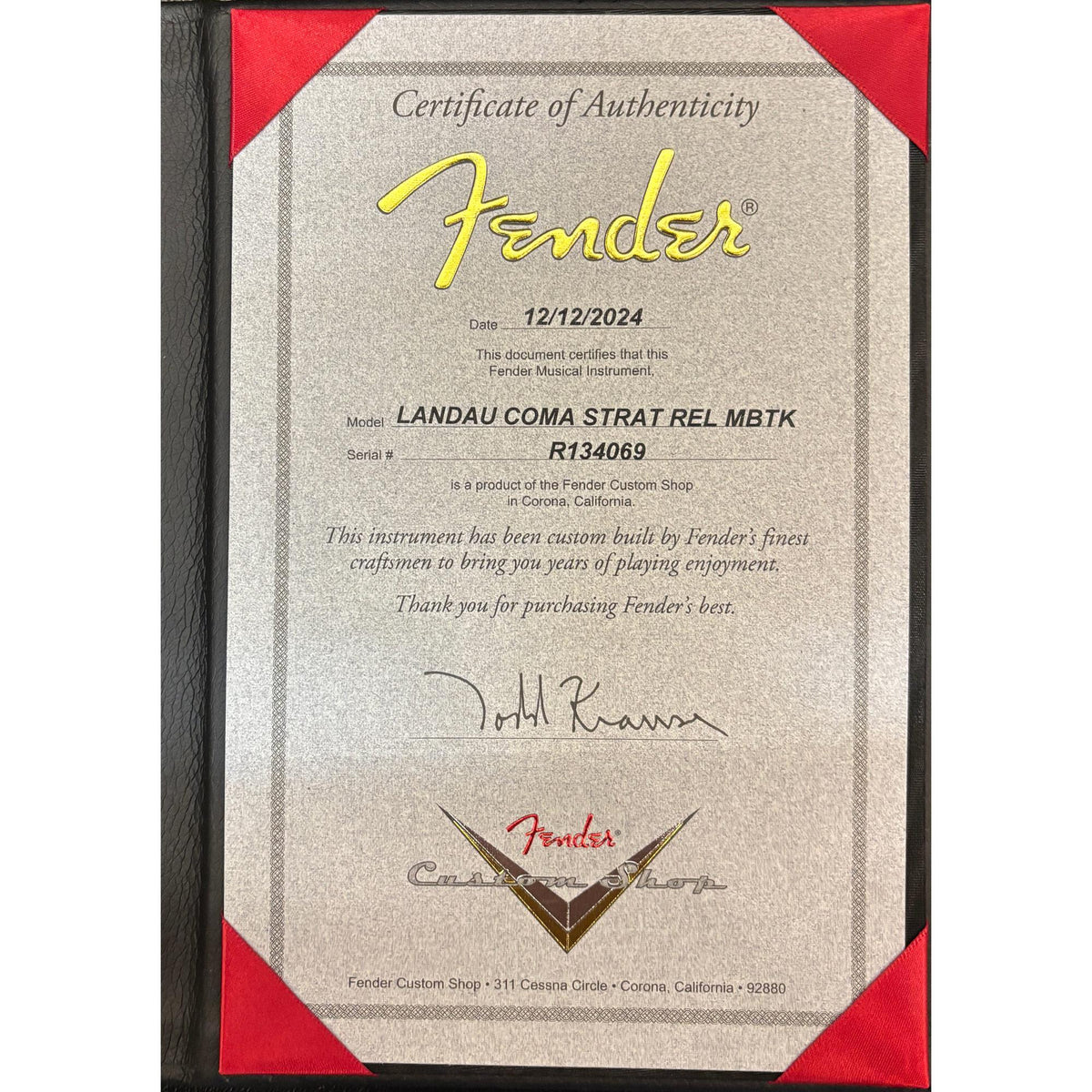 FENDER Custom Shop Limited Edition Masterbuilt Michael Landau "Coma" Stratocaster Relic, Coma Red