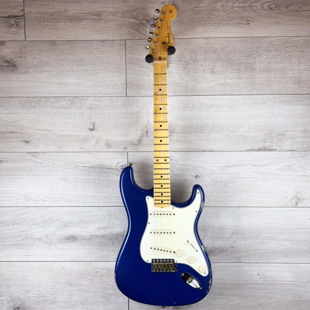 FENDER Custom Shop Master Built David Brown 58 Strat Relic Maple Neck, Flag Blue