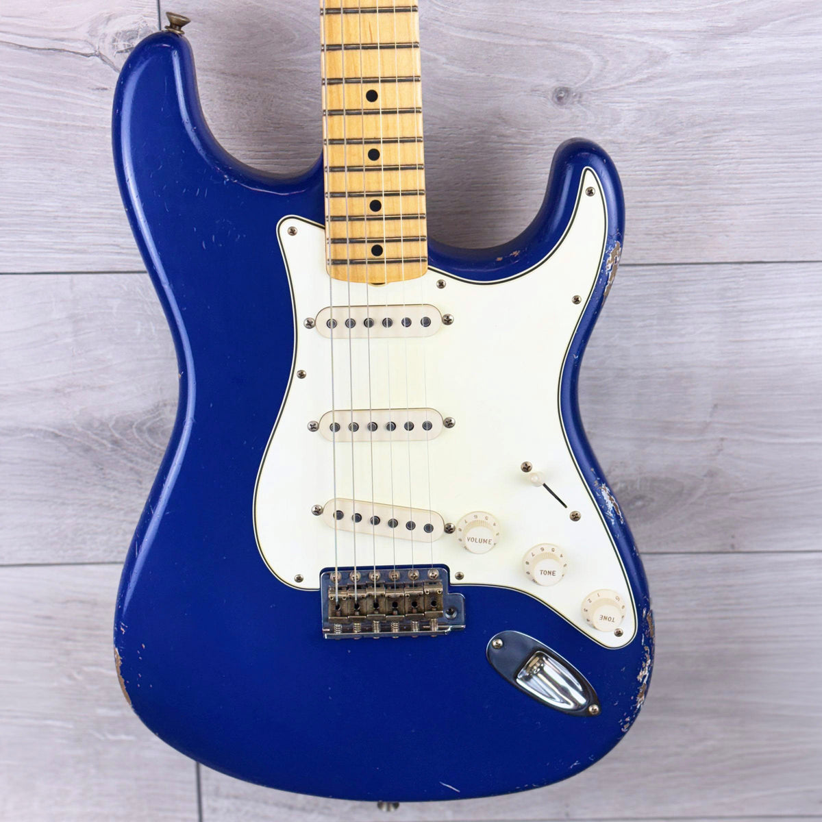 FENDER Custom Shop Master Built David Brown 58 Strat Relic Maple Neck, Flag Blue