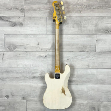 FENDER Custom Shop Limited Edition P-Jazz Bass Relic, 1-Piece Quartersawn Maple Neck Fingerboard, Aged White Blonde