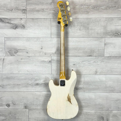 FENDER Custom Shop Limited Edition P-Jazz Bass Relic, 1-Piece Quartersawn Maple Neck Fingerboard, Aged White Blonde