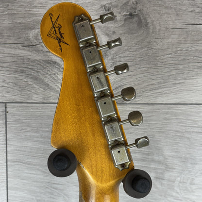 FENDER Custom Shop 1965 Stratocaster Super Heavy Relic, Rosewood Fingerboard, Super Faded Aged Sherwood Green Metallic over 3-Color Sunburst