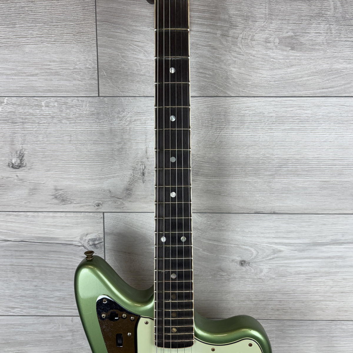 FENDER 1965 Jaguar Journeyman Relic, 3A Rosewood Fingerboard, Super Faded Olive Green Metallic