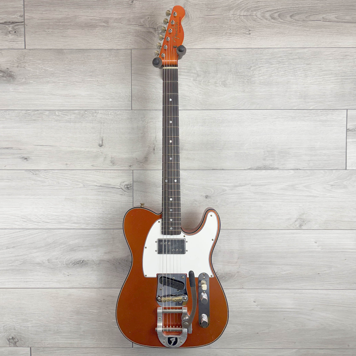FENDER Custom Shop Limited Edition CuNiFe Bigsby Tele Custom Journeyman Relic, 3A Rosewood Fingerboard, Candy Tangerine with Matching Headcap