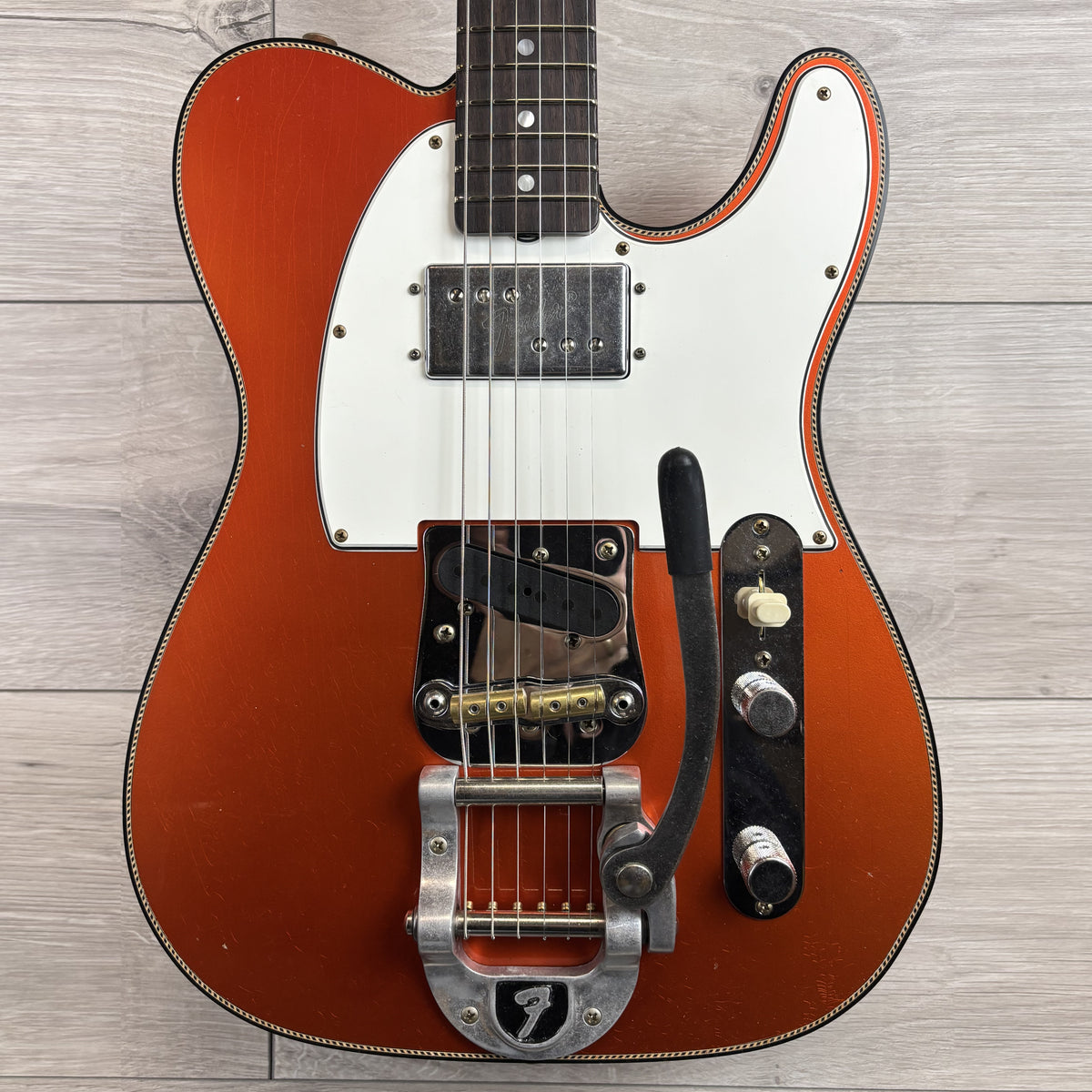 FENDER Custom Shop Limited Edition CuNiFe Bigsby Tele Custom Journeyman Relic, 3A Rosewood Fingerboard, Candy Tangerine with Matching Headcap