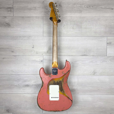 FENDER Custom Shop 1965 Stratocaster Super Heavy Relic, Rosewood Fingerboard, Super Faded Aged Tahitian Coral over 3-Color Sunburst