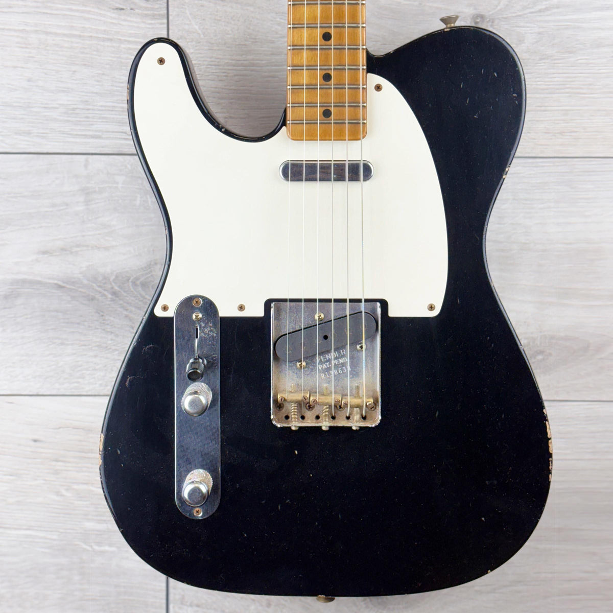 Fender Custom Shop Masterbuilt Todd Krause W25 52 Telecaster Relic Black Left Hand Maple Neck, Black
