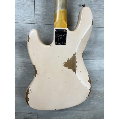 FENDER 1961 Jazz Bass Heavy Relic, 3A Rosewood Fingerboard, Super Faded Aged Shell Pink