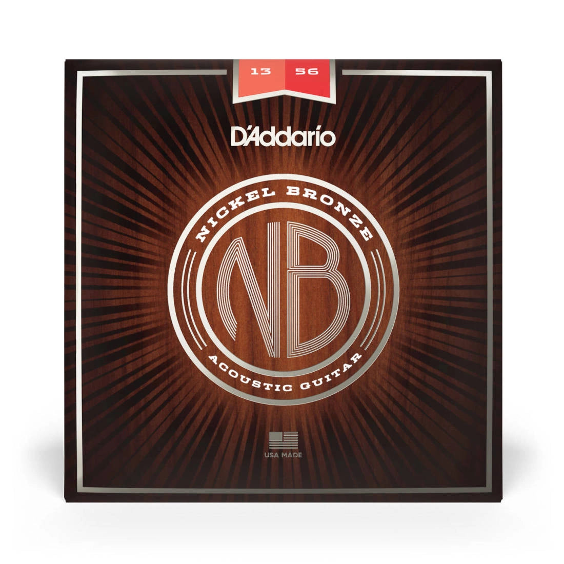 D'Addario Nickel Bronze Acoustic Guitar Strings, Medium, 13-56