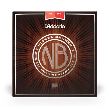 D'Addario Nickel Bronze Acoustic Guitar Strings, Medium, 13-56
