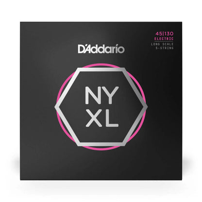 D'ADDARIO NYXL 5-String Bass Set, Long Scale, Regular Light 5-String, 45-130