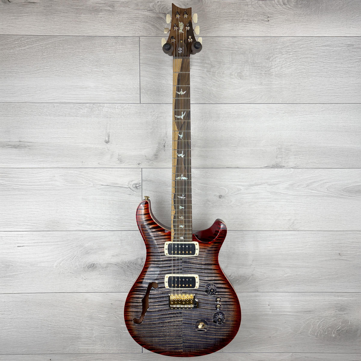 PRS 40th Anniversary Custom 24-08 Semi-Hollow Limited Edition, Charcoal Cherry Burst