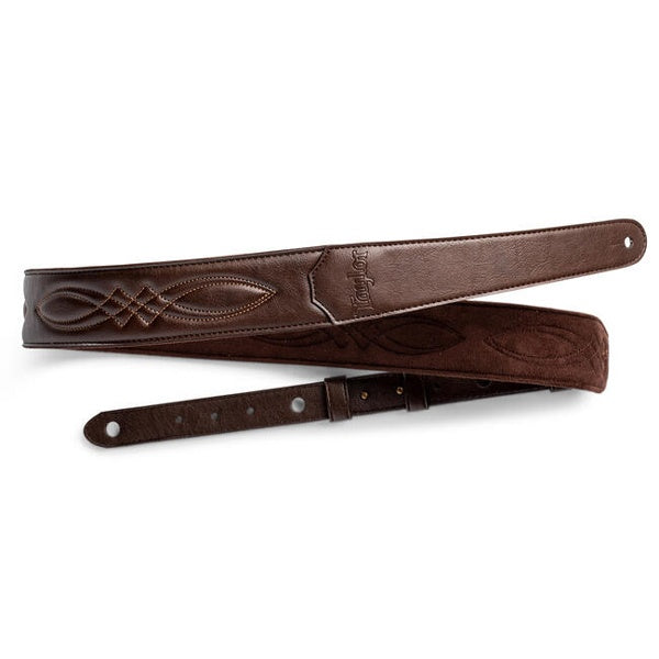 TAYLOR 2" Vegan Leather Guitar Strap - Chocolate Brown