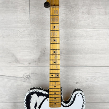 Fender Custom Shop Limited Edition Masterbuilt Waylon Jennings Telecaster Relic, Black and White Tooled Leather over Butterscotch Blonde