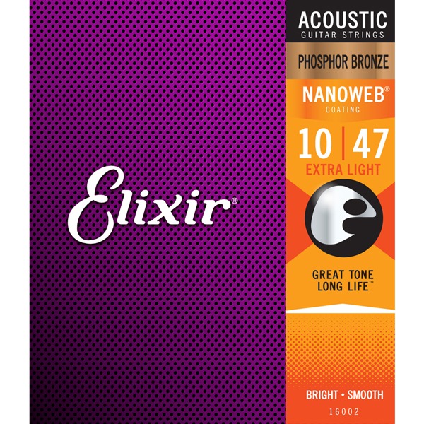 ELIXIR Strings NANOWEB Phosphor Bronze 12-53 Light Acoustic Strings