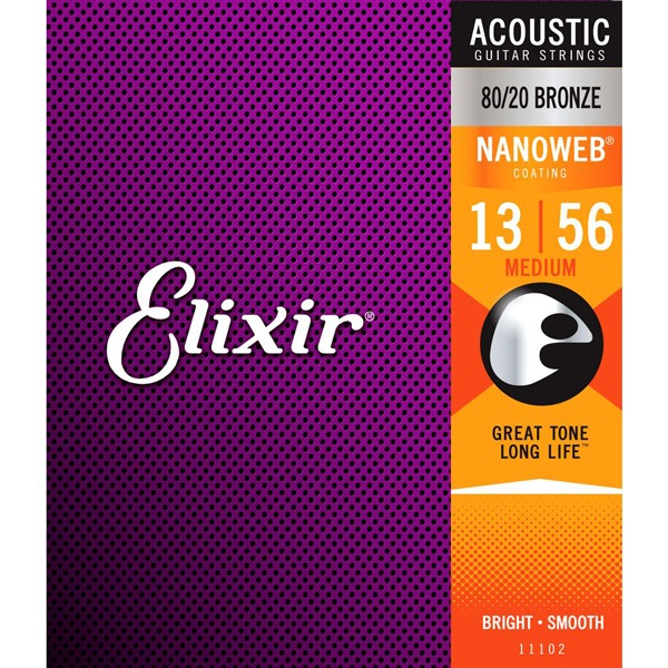 Elixir Strings Nano Web 13-56 Medium Acoustic Strings