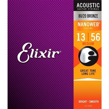 Elixir Strings Nano Web 13-56 Medium Acoustic Strings