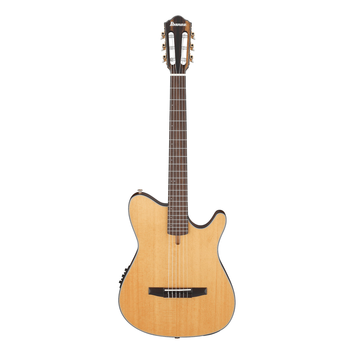 IBANEZ FRH10NBSF Thinline Nylon 6 String Acoustic Electric Guitar, Natural Flat